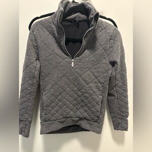 Lulu Lemon Gray Quilted Half-Zip Pullover Sweatshirt